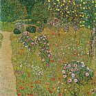 Gustav Klimt Canvas Paintings - Orchard with Roses